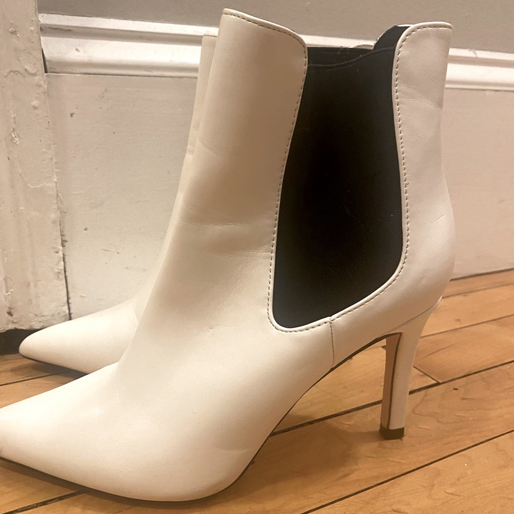 White ankle boots